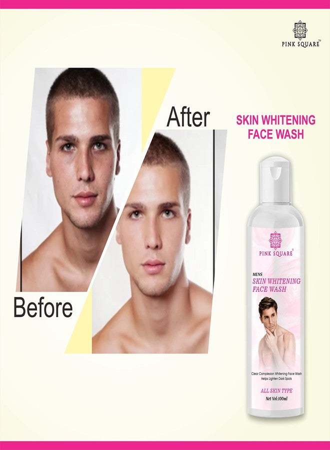 Pink Square Mens Skin Lightening Facial Face Wash For Deep Cleansing you Skin Care Radiant Glow Pack of 1 of 100 ML - Image 4