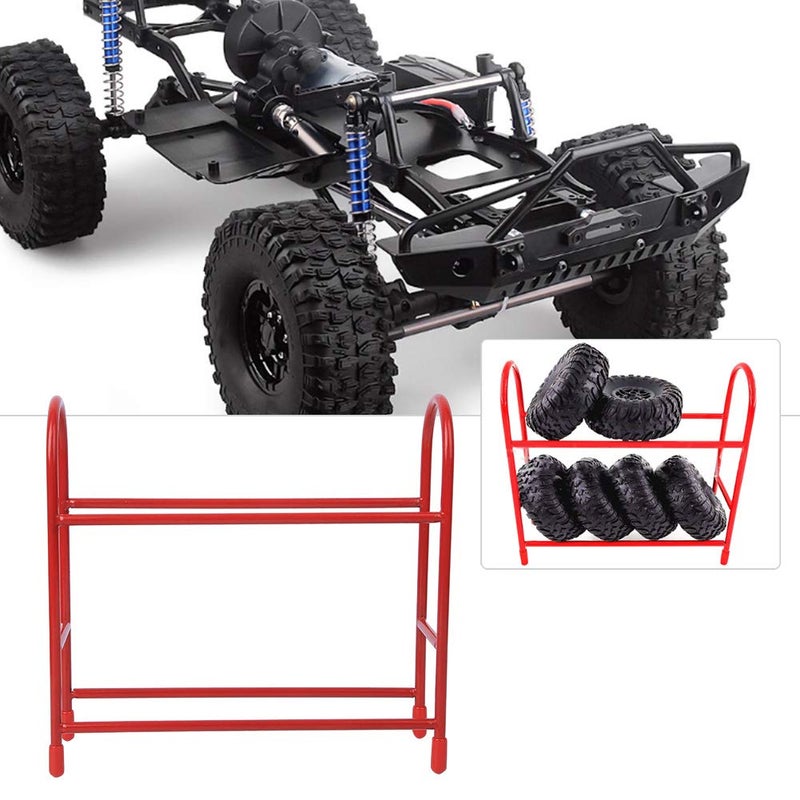 High Strength Metal RC Car Tires Storage Rack Wheels Shelf Accessory Red For 1 10 Scale - Image 3