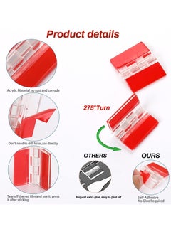 Generic 16 Pcs Acrylic Hinges,Self Adhesive Clear Hinges,Transparent Plastic Hinges,Continuous Piano Hinge Folding Hinge Tools for Cabinet,Drawer, DIY Transparent Box,Display Stand etc(30x35 mm).  - Image 3