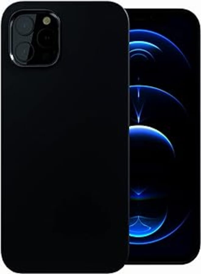 Premium Apple Silicone iPhone Cases - Luxury Phone Case - Classy Cover Iphone - Elevate Your iPhone with Comfortable Timeless Elegance and Protection (iPhone 12 Pro Max, Black)
