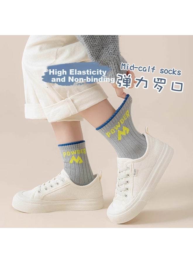 Yuzhaolin 5 Pairs Of Children's Socks, Boys' Spring And Summer Mid-calf Socks, For Older Children, Teenagers, Students, Odor-resistant Cotton Socks, Sports Socks - Image 3