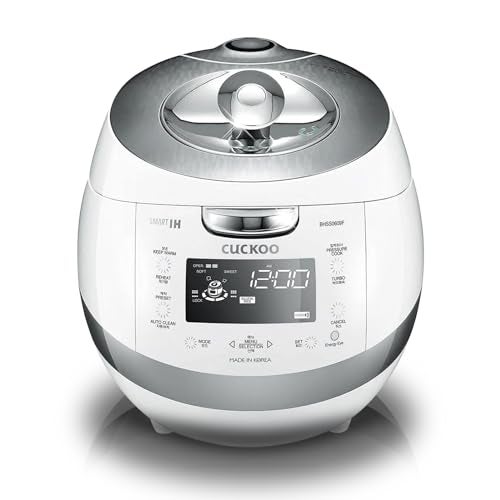 CUCKOO High Pressure Rice Cooker 6-Cup Uncooked / 12-Cup Cooked with Induction Heating Technology, Versatile Rice Maker with 16 Menu Options and Steam Plate, Voice Guide, White (CRP-BHSS0609F) - Image 1
