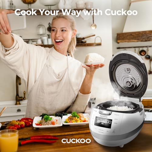 CUCKOO High Pressure Rice Cooker 6-Cup Uncooked / 12-Cup Cooked with Induction Heating Technology, Versatile Rice Maker with 16 Menu Options and Steam Plate, Voice Guide, White (CRP-BHSS0609F) - Image 5