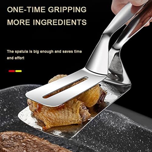 Giffy® New BBQ Cooking Tool Frying Turner Double Sided Spatula Multi-Functional Stainless Steel Food Flipping Clip Steak Tong Food Clamp - 10 Inch for Home Office and Hotel Kitchen Use - Image 3