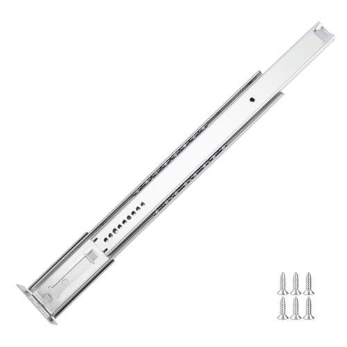 LONTAN 1 Pcs Center Mount Drawer Slides Bottom Mount for Cabinet and Dresser 14 Inch Heavy Duty Drawer Rails 9.74" Extension Glide Track - Image 1