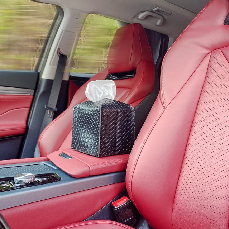Woven Tissue Box Holder Compact Drawstring Design - Luxury Paper Holder for Home Car Table Decoration - Image 4