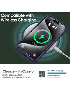 Wtech Premium Soft Liquid Silicone Case Cover For Apple iPhone 15 Pro 2023 Eggplant Purple  - Image 5