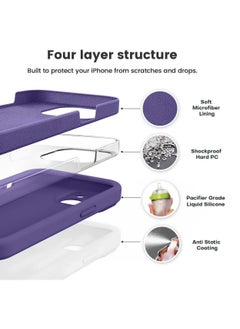 Wtech Premium Soft Liquid Silicone Case Cover For Apple iPhone 15 Pro 2023 Eggplant Purple  - Image 3