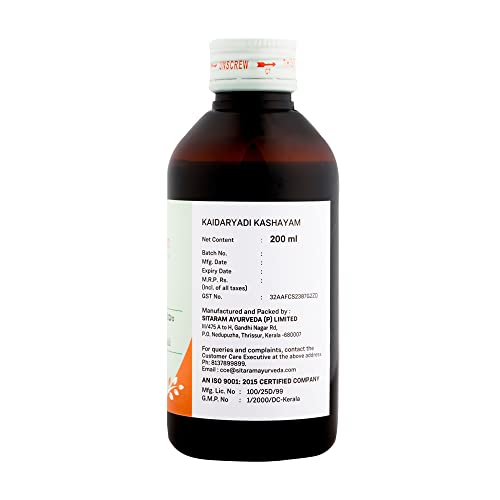 Sitaram Ayurveda Kaidaryadi Kashayam (Kwath) | Ayurvedic Herbal Decoction with Kaidarya & Musta | Helps Support Digestive Wellness, Liver Health, Appetite & Metabolic Balance | 200 ml - Image 2
