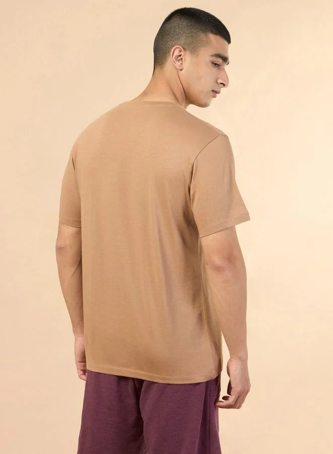 Cult Men Brown Graphic Print Short Sleeve T-Shirt