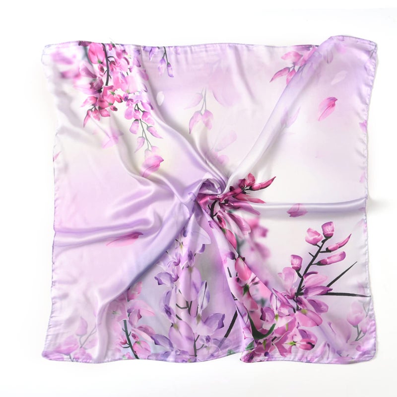 vimate 100% Pure Mulberry Silk Scarf 35" Large Square Lightweight Headscarf â€“Womenâ€™s Hair Wraps-With Gift Packed (Style-42) - Image 3