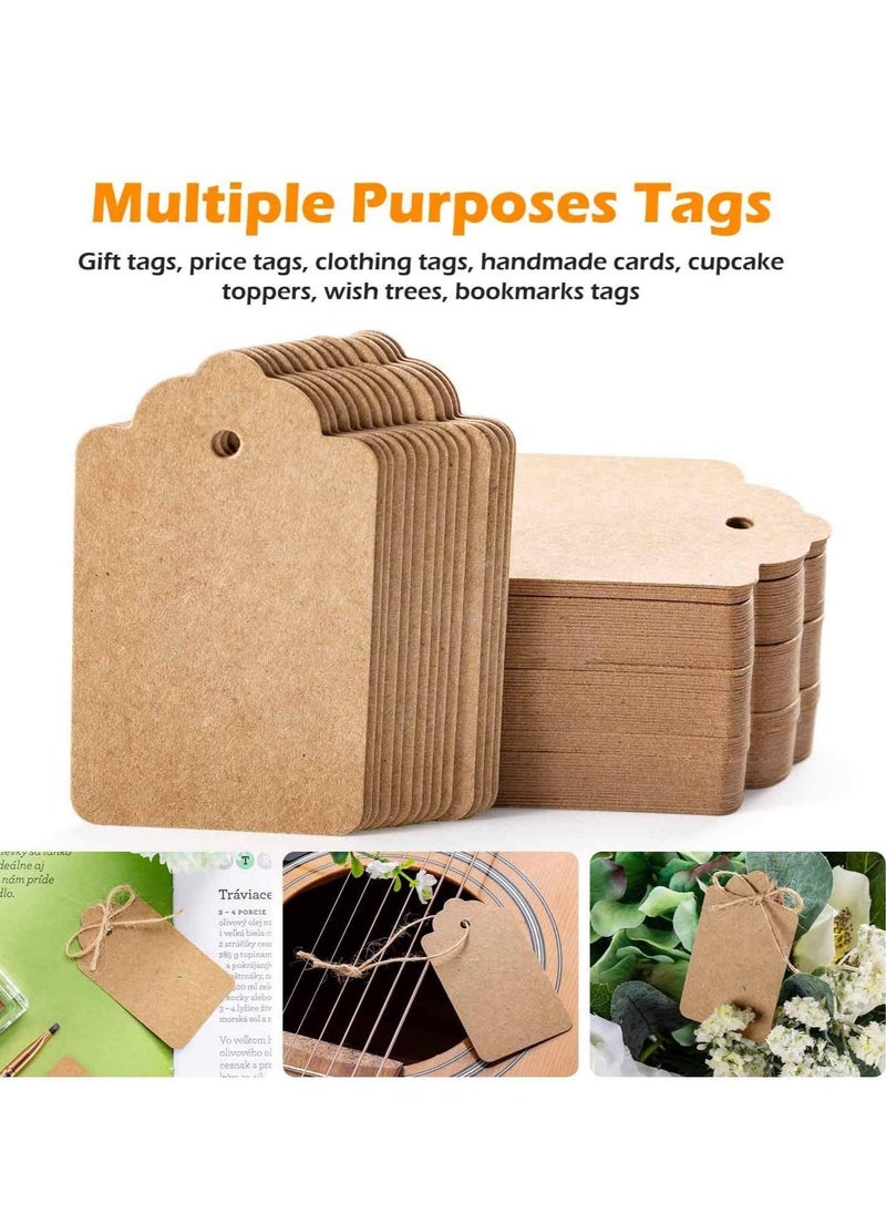 200pcs Premium Gift Tags Double Sided Available Kraft Paper Price Tags with 200 Root Natural Jute Twine Craft Tags Labels Treats Tags for Wedding  - Image 4