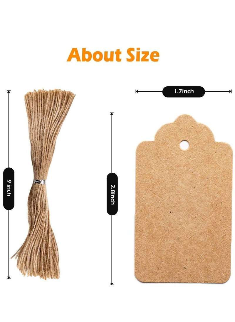 200pcs Premium Gift Tags Double Sided Available Kraft Paper Price Tags with 200 Root Natural Jute Twine Craft Tags Labels Treats Tags for Wedding  - Image 2