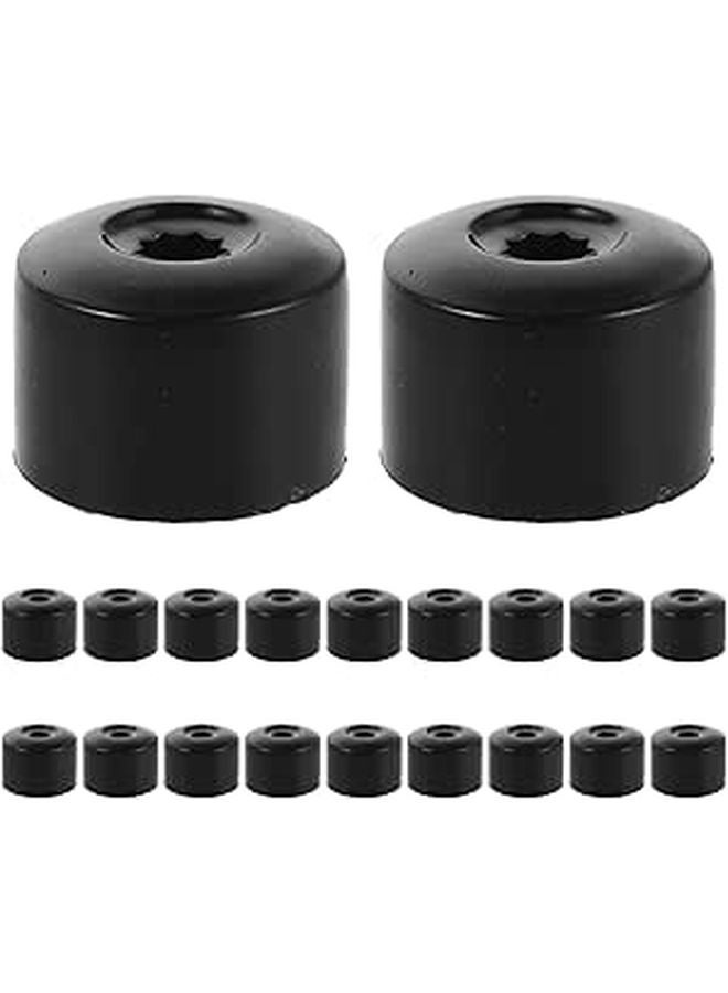 20pcs 17mm Black Car Wheel Nut Covers Lug Bolt Caps Hub Screw Dust Protection - Image 1