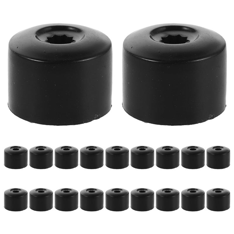 20pcs 17mm Black Car Wheel Nut Covers Lug Bolt Caps Hub Screw Dust Protection - Image 2