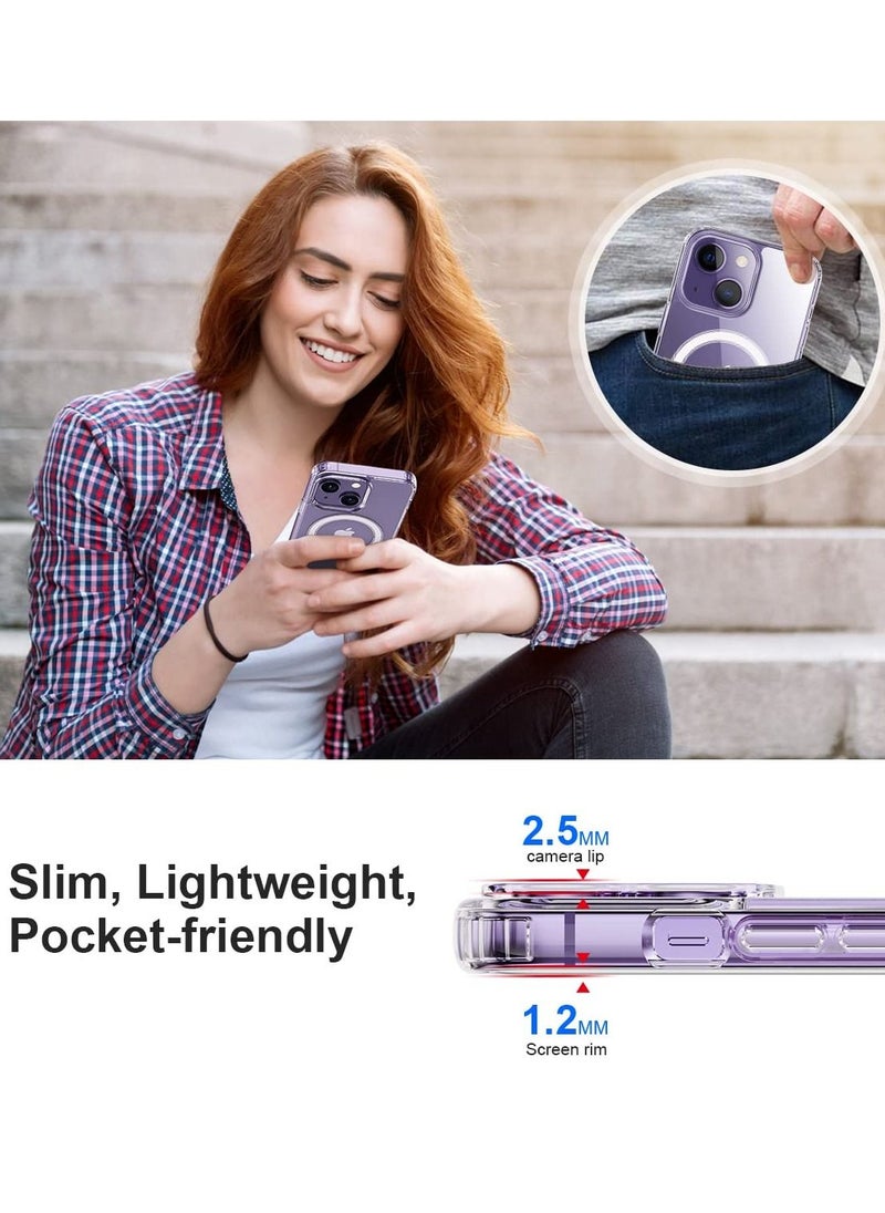 BORTONY - iPhone 14 Plus Magsafe Case Slim Thin Clear Magnetic Case Yellowing Resistant Shock Absorption Anti-Scratch Hard Back Protective Case Cover For Apple iPhone 14 Plus 6.7inch 2022 - Image 1