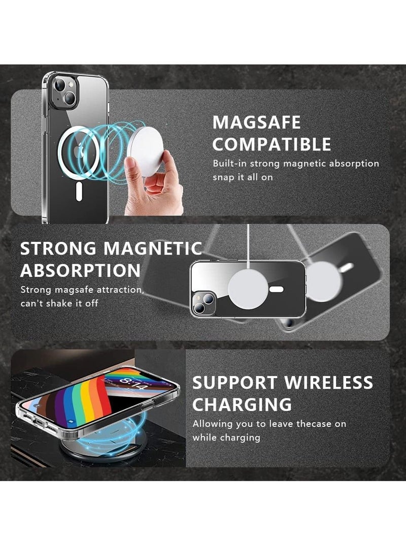 BORTONY - iPhone 14 Plus Magsafe Case Slim Thin Clear Magnetic Case Yellowing Resistant Shock Absorption Anti-Scratch Hard Back Protective Case Cover For Apple iPhone 14 Plus 6.7inch 2022 - Image 1