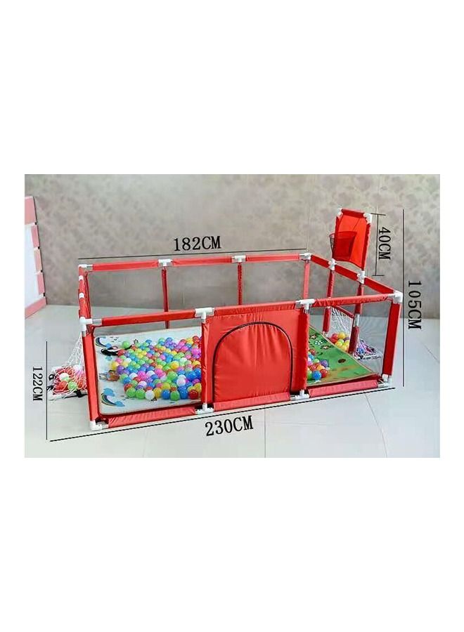 Yameem Baby Fence with Basketball Hoop Large Zippered Safety Play Area Gate for Crawling and Playing with 30 balls  - Image 4