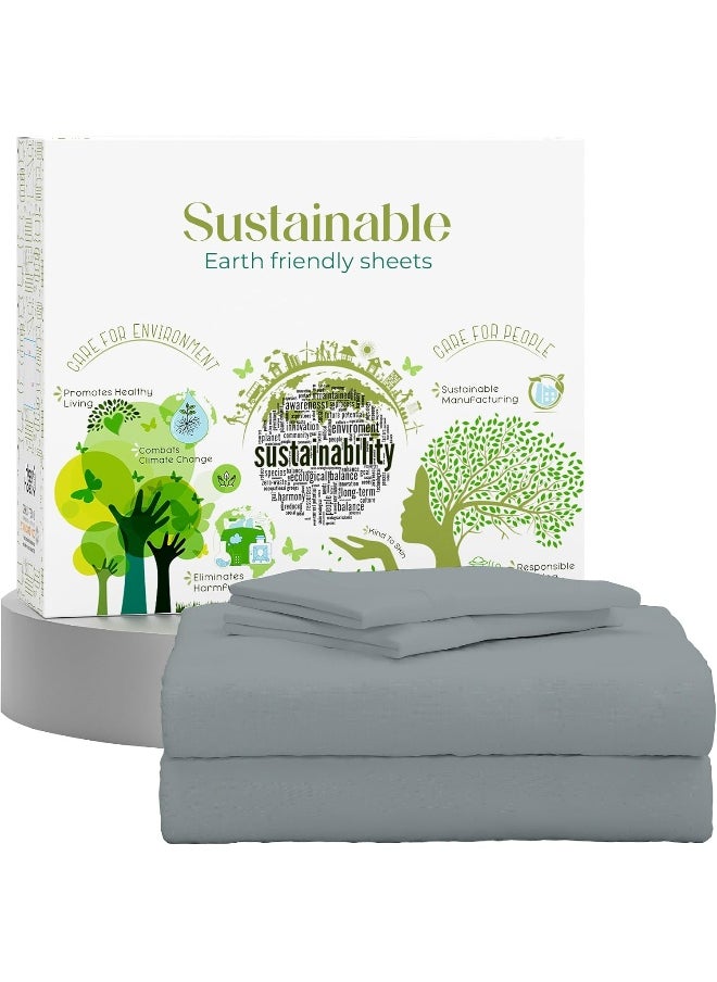 Generic Purity Home Full Bed Sheet Set, 400TC 100% Cotton Bed Sheets, 4Pc Hotel Quality Pistachio Sheet Set, Skin Friendly Cooling Bed Sheets with Deep Pockets, Hotel Luxury Sheets for Full Bed  - Image 1