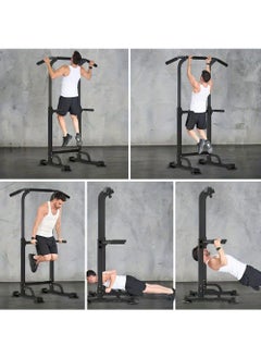 EzzySo Power Tower Pull Up Bar And Dip Station Adjustable Height Dip Stand Multi-Functional Strength Training Fitness Workout Station Arm Muscle Exercise Body Shaping  - Image 4