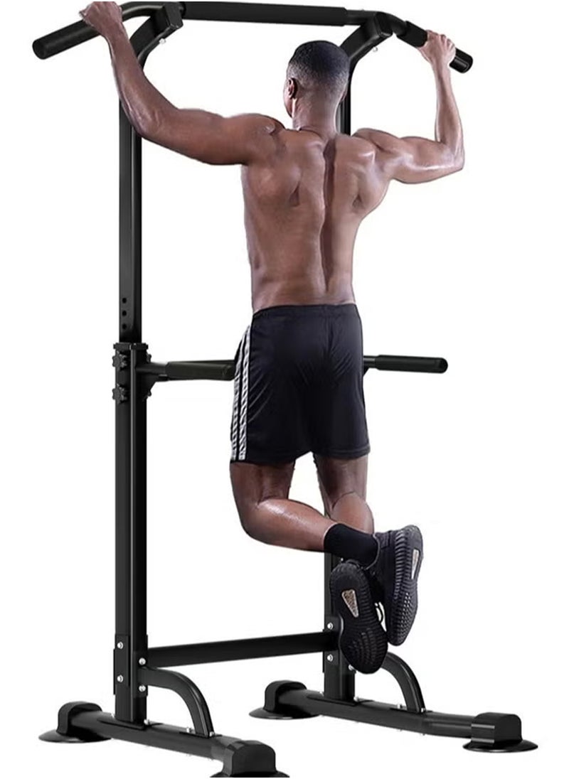 EzzySo - Power Tower Pull Up Bar And Dip Station Adjustable Height Dip Stand Multi-Functional Strength Training Fitness Workout Station Arm Muscle Exercise Body Shaping - Image 1