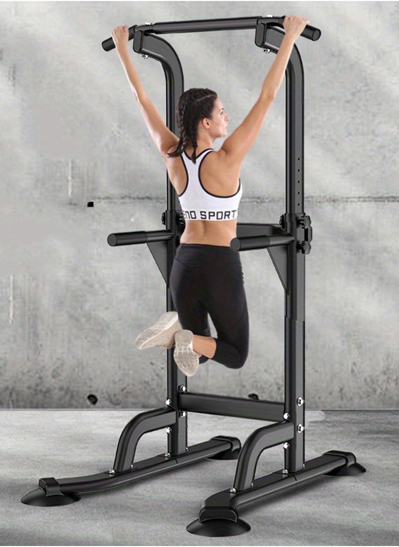 EzzySo - Power Tower Pull Up Bar And Dip Station Adjustable Height Dip Stand Multi-Functional Strength Training Fitness Workout Station Arm Muscle Exercise Body Shaping - Image 1