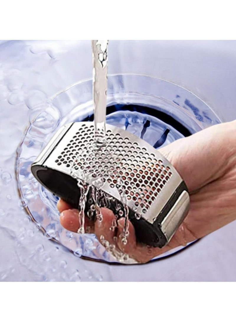 عصارة الثوم من الفولاذ المقاوم للصدأ، كسارة الثوم اليدوية، أداة مفيدة للمطبخ  - Image 5