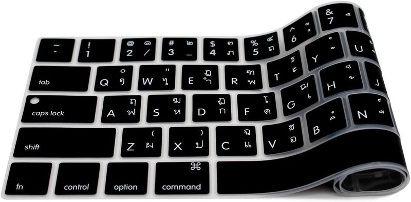 WYGCH Thai Language Keyboard Cover Skin for MacBook Pro 13 15 inch 2019 2018 2017 and 2016 with Touch Bar and Touch ID Model: A2159 A1989 A1706/A1990 A1707, USA Version - Image 4