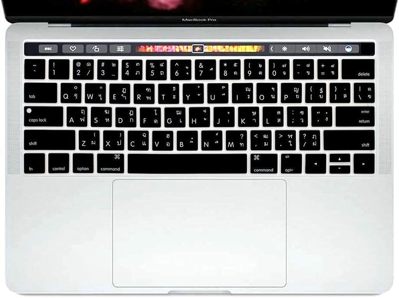 WYGCH Thai Language Keyboard Cover Skin for MacBook Pro 13 15 inch 2019 2018 2017 and 2016 with Touch Bar and Touch ID Model: A2159 A1989 A1706/A1990 A1707, USA Version - Image 3