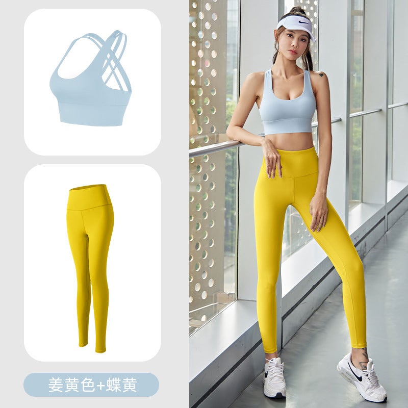 Lulu High Elastic Naked Yoga Underwear Professional Gym Sports Suit High Strength Shockproof Cross Sports Underwear - Image 1