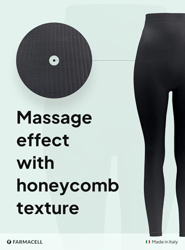 Farmacell 133 (Black, S/M) High Waisted Leggings for Women, Anti-Cellulite Massage, Made in Italy - Image 2