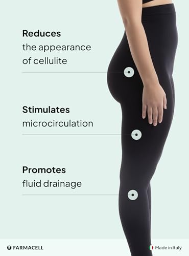 Farmacell 133 (Black, S/M) High Waisted Leggings for Women, Anti-Cellulite Massage, Made in Italy - Image 3