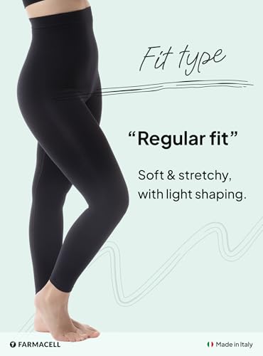 Farmacell 133 (Black, S/M) High Waisted Leggings for Women, Anti-Cellulite Massage, Made in Italy - Image 5