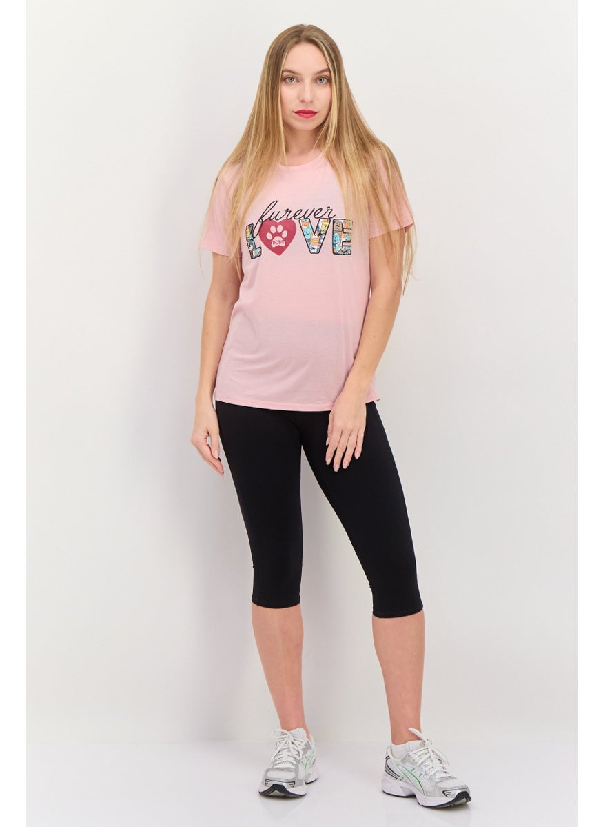 BOBS from Skechers - Women Sportswear Fit Short Sleeves Outdoors Top, Light Pink - Image 1