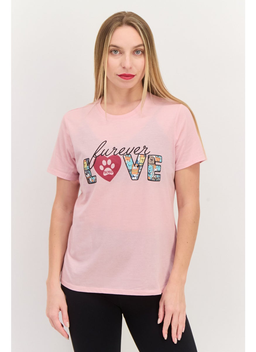 BOBS from Skechers - Women Sportswear Fit Short Sleeves Outdoors Top, Light Pink - Image 1