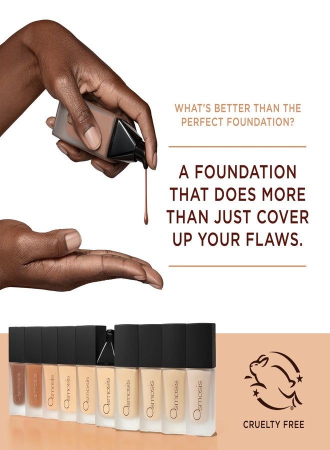 Osmosis Flawless Foundation, Lightweight Liquid Makeup, Medium To Full Coverage, Matte Finish, 10 Shades, Java 1 Fl Oz - Image 3