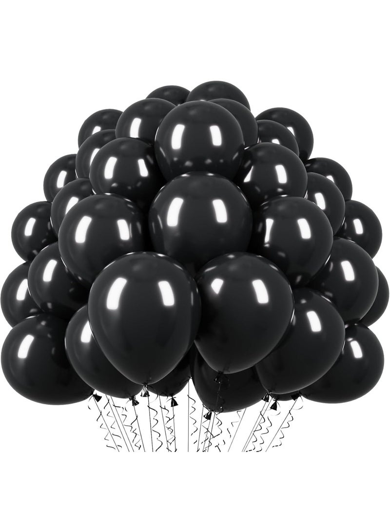 TOY GARDEN 100 Pack 12 Inch Black Balloons Latex Party Balloons for Birthday Decorations, Festival Events, Weddings, Indoor Outdoor Celebration Supplies - Image 1