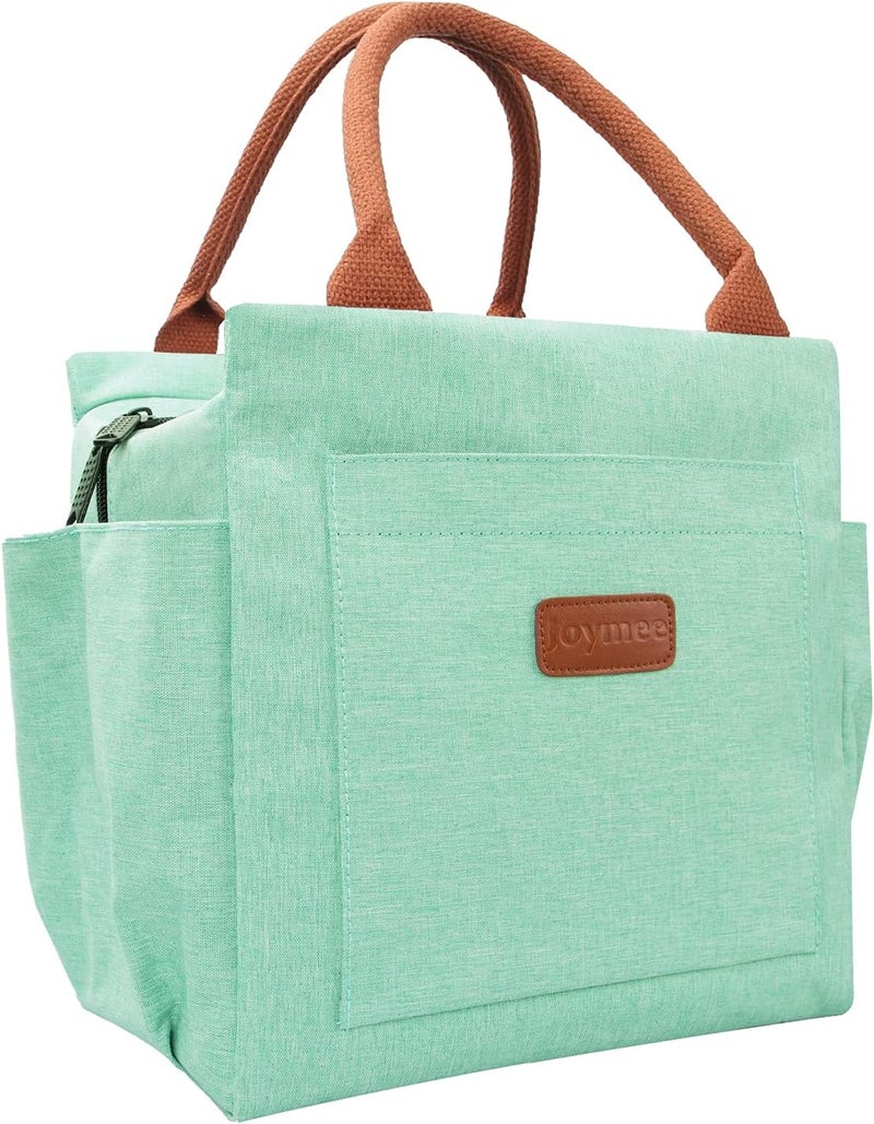Joymee Lunch Bag Women Insulated Lunch Box Reusable Leakproof Large Spacious Tote for Women Men Adult with Bottle Holder and Side Pockets for Work Picnic Travel - Heather Teal - Image 1