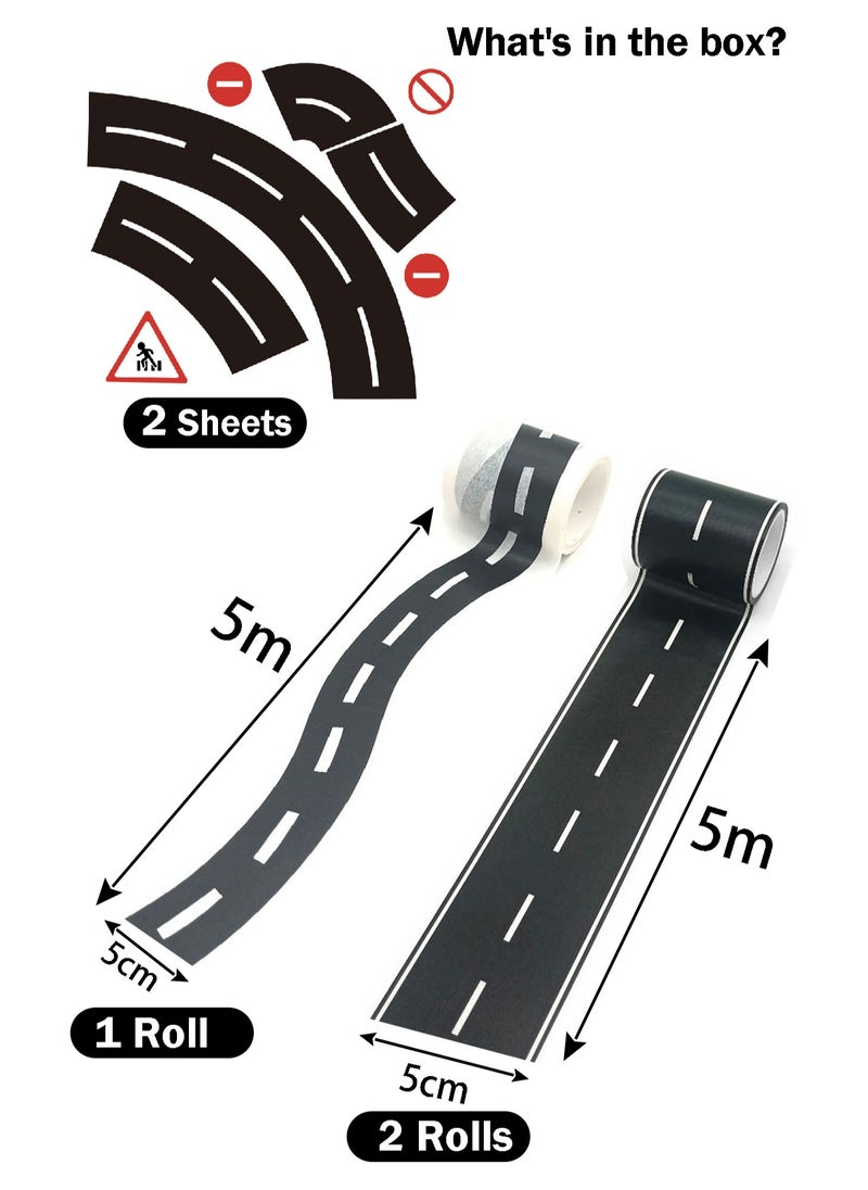 Generic Road Tape for Toy Cars - Sticks to Flat Surfaces, No Residue; 5cm wide x 5m Black Road  - Image 2