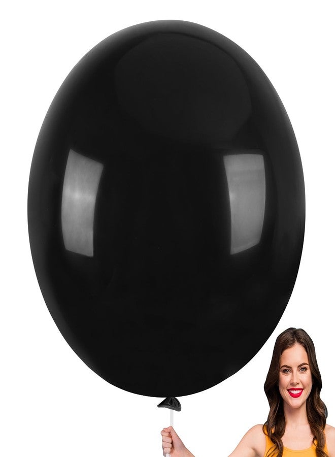 RUBFAC 6 Pack 36 Inch Black Giant Balloons Jumbo Large Latex Balloons for Photo Shoot Birthday Bridal Shower Graduation New Year Party Decorations - Image 1