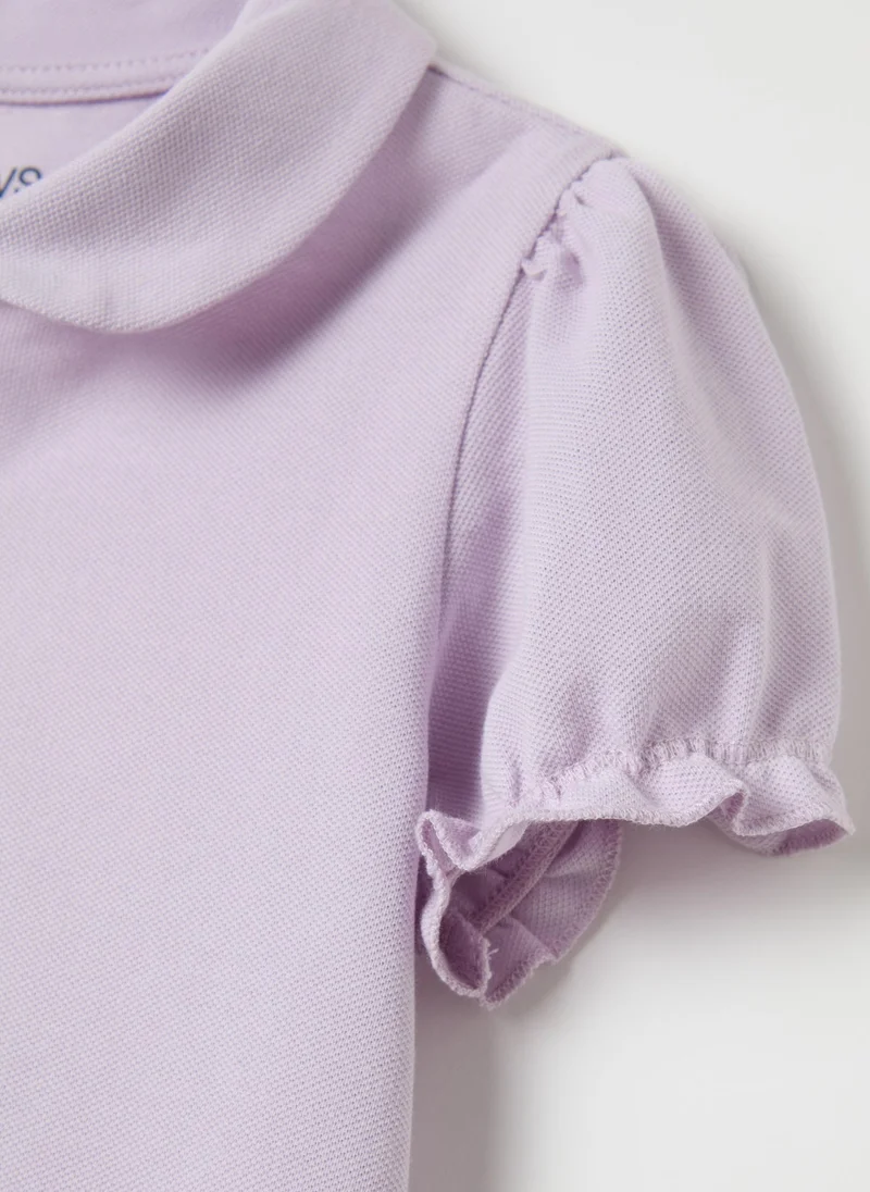 Ovs Polo Shirt In Piquet With Puff Sleeves
