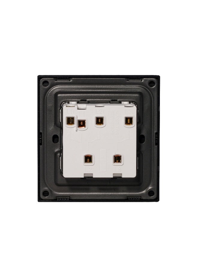 Donmarco Ultra Thin 3 Gang 1 Way Light Switch – 250V 10A, Premium Plastic Material, Modern & Durable, Fire-Resistant Electric Switch, 15-Year Warranty, Wall Switch for Home and Office (Matt Black) - Image 3
