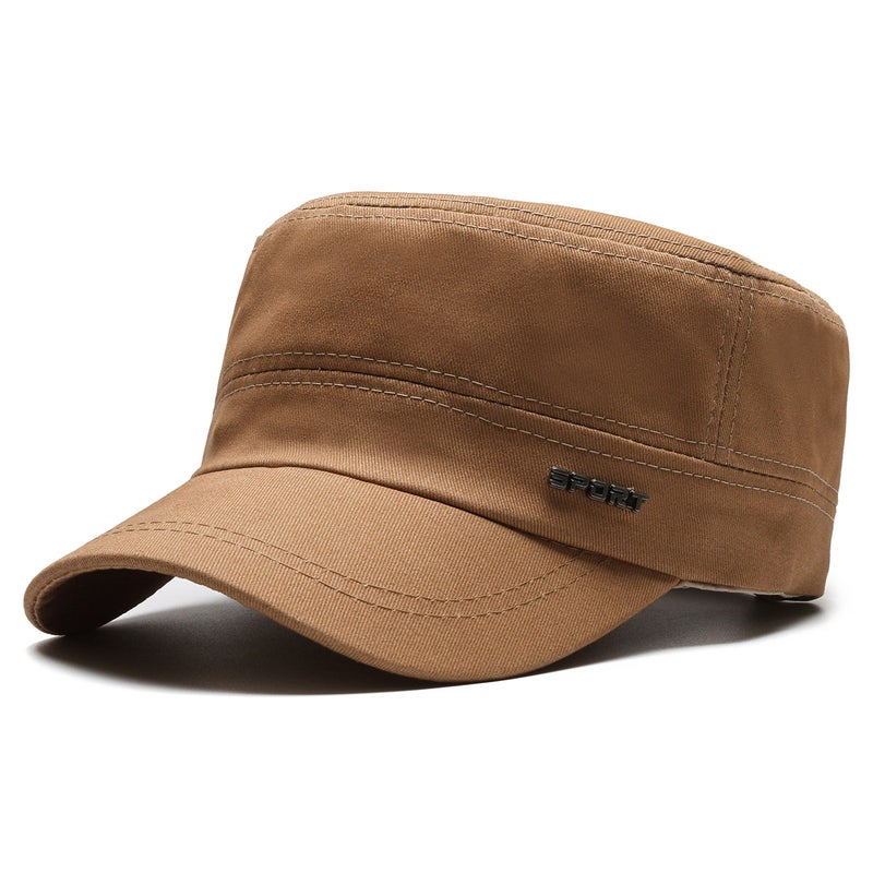 Seasonal Cotton Flat Cap Men Casual Duckbill Sun Hat Army Green  - Image 5