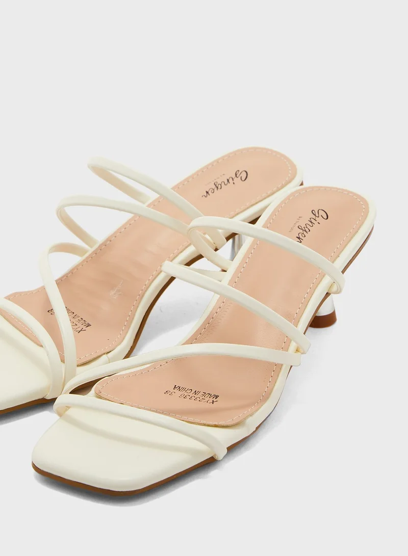 Ginger Crossover Strap Heeled Sandals