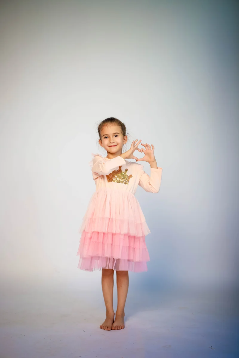 دىدانيالا فستان أميرة كاجوال دانتيلا وردي