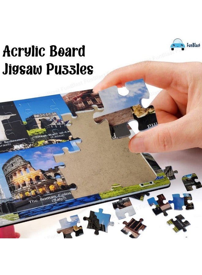 FunBlast Puzzles for Kids - 35 Pcs Seven Wonders Jigsaw Puzzle for Kids of Age 3-5 Years, Acrylic Board Jigsaw Puzzles, Floor Puzzle for Children, Learning and Educational Jigsaw Puzzle Toys (Multicolor) - Image 4