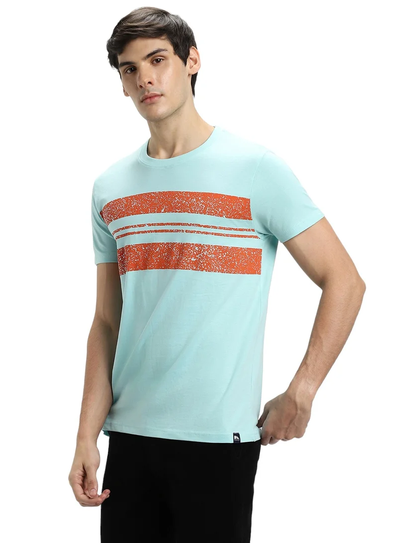Dennis Lingo Sky Striped T-Shirt for Men - Slim Fit, Cotton