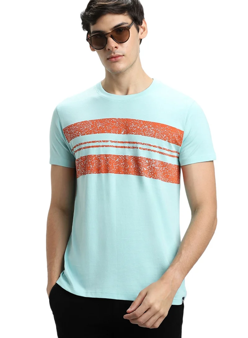Dennis Lingo Sky Striped T-Shirt for Men - Slim Fit, Cotton