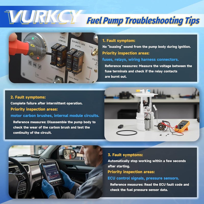 Vurkcy Electric Fuel Pump Assembly with Pressure Sensor for Chevy Impala, Monte Carlo, Oldsmobile Intrigue, Pontiac Grand Prix, Buick Century - Image 4