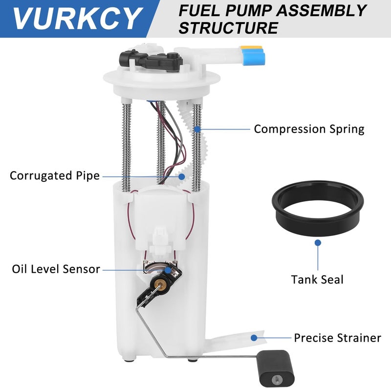Vurkcy Electric Fuel Pump Assembly with Pressure Sensor for Chevy Impala, Monte Carlo, Oldsmobile Intrigue, Pontiac Grand Prix, Buick Century - Image 2